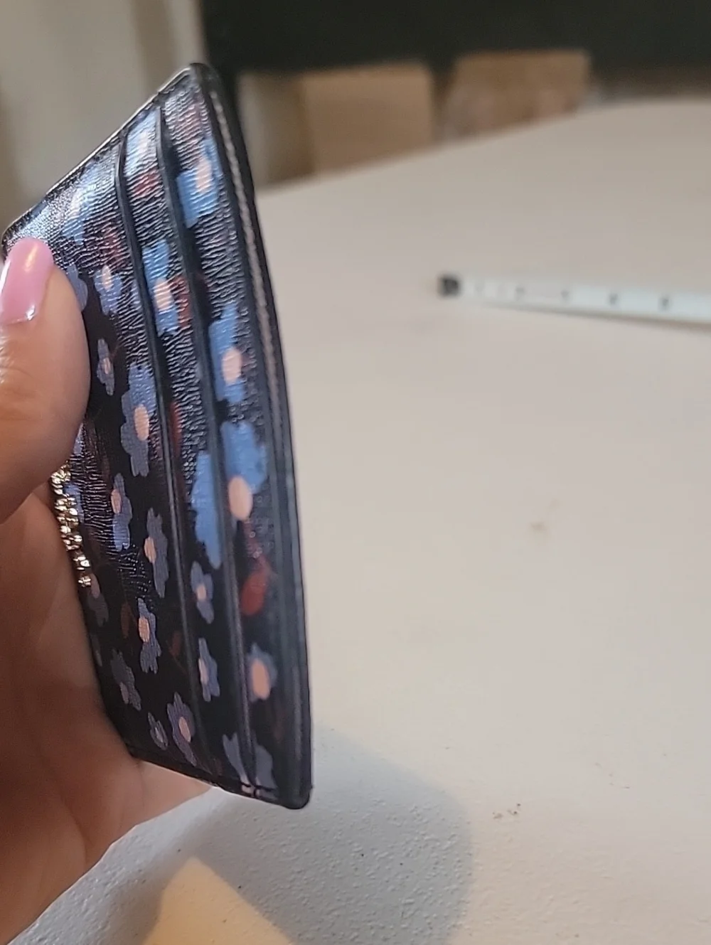 kate spade Navy Floral Card Case Like New